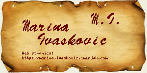 Marina Ivašković vizit kartica